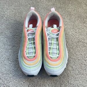 Nike air max - white with neon green, orange, peach/pink